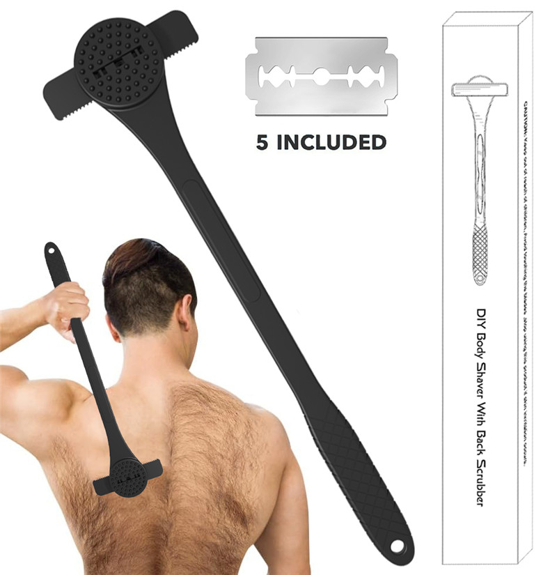 Men'S Grooming Tool - Flexible Long Handle Back Shaver,Multifunctional Hair