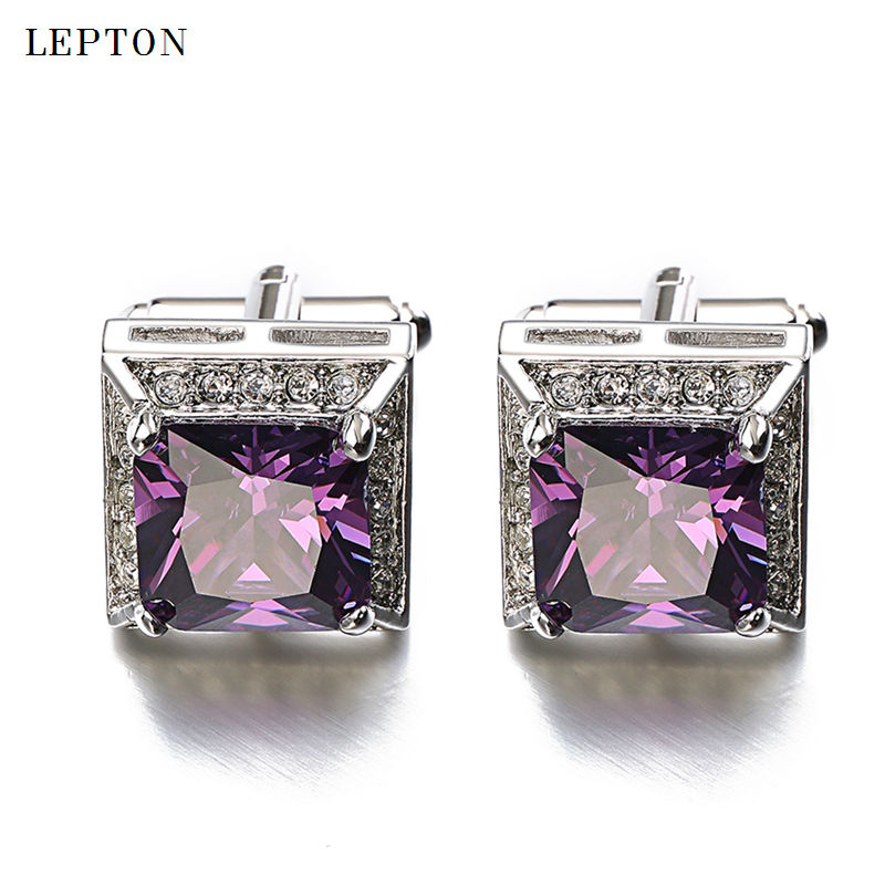 Men'S Grooming Gift Box - Hot Sales Purple AAA Zircon Cufflinks