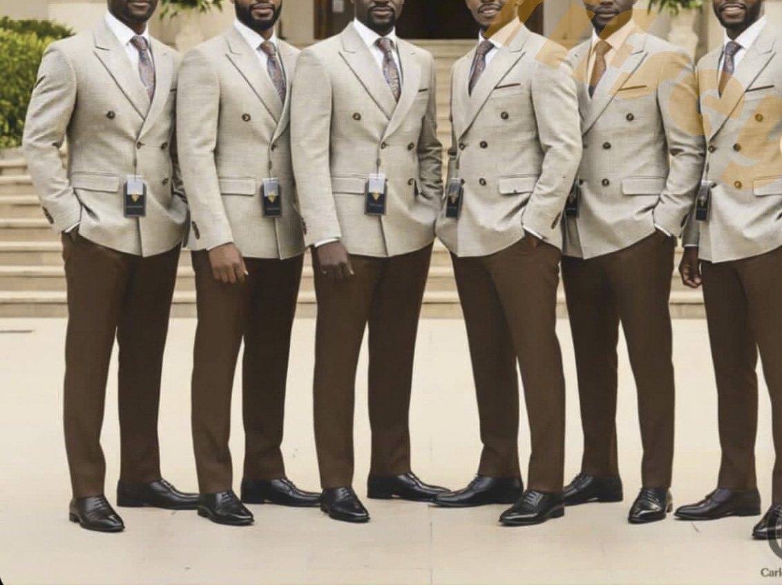 Men'S Grooming Daily - Grey Jacket Brown Pants Bespoke Double-Breasted