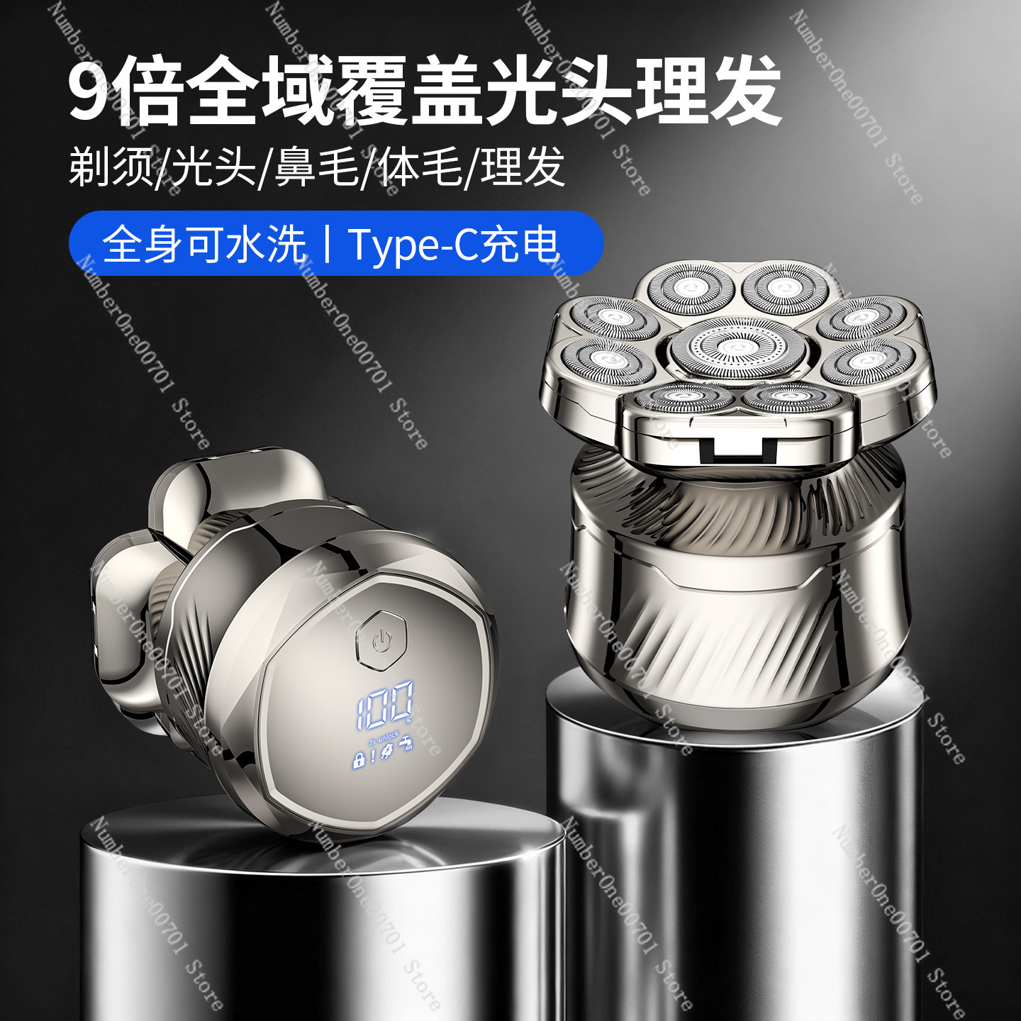 9-Blade Head Shaver for Men, 6 - Men'S Grooming Razor Kit 评论和价格