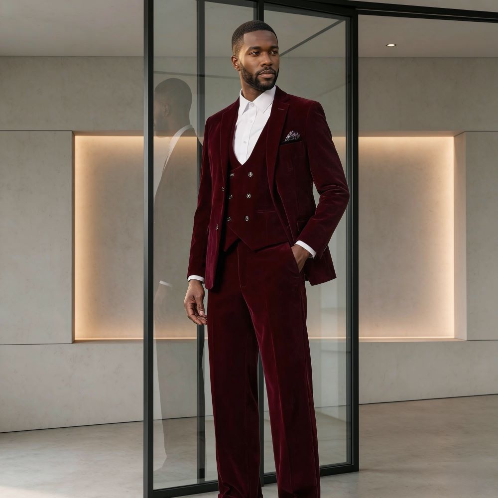 Velvet Wedding Suits for Men 3 - Men'S Grooming Awards 评论和价格