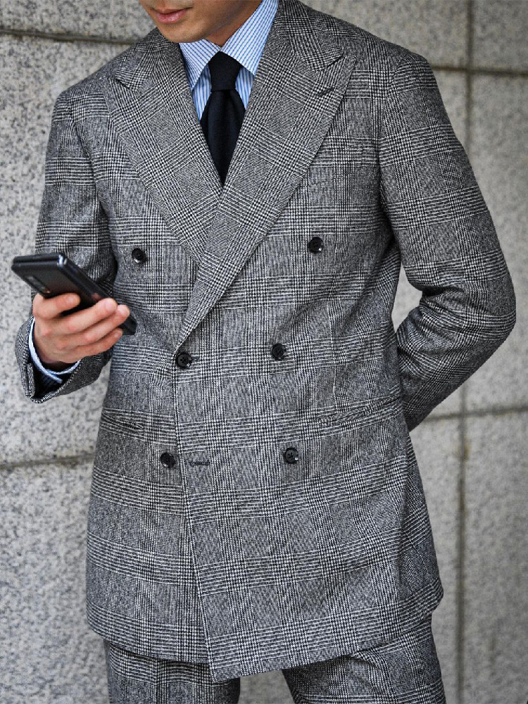 Business Plaid Men Suit 2 Piec - Men'S Grooming Daily 评论和价格