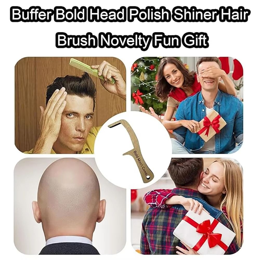 Wooden Comb Bald Man Comb Funn - Men'S Grooming Tool 评论和价格