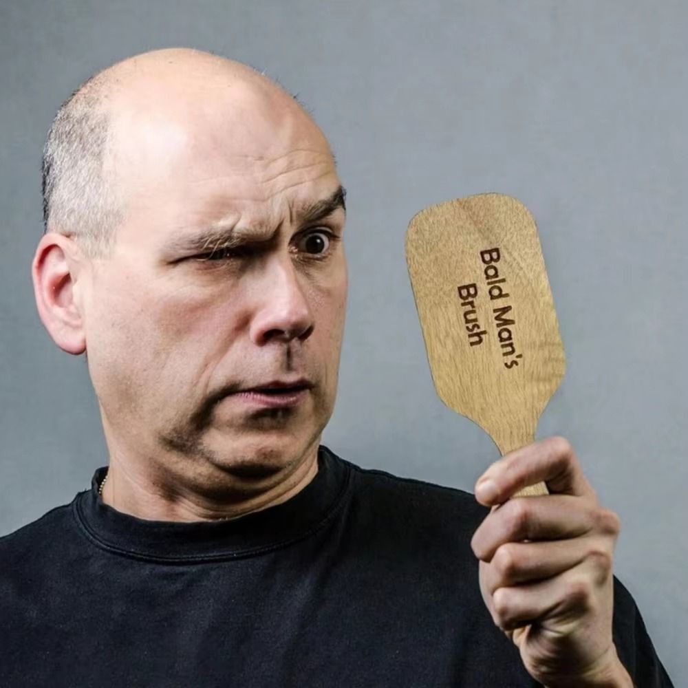 Wooden Comb Bald Man Comb Funn - Men'S Grooming Tool 评论和价格
