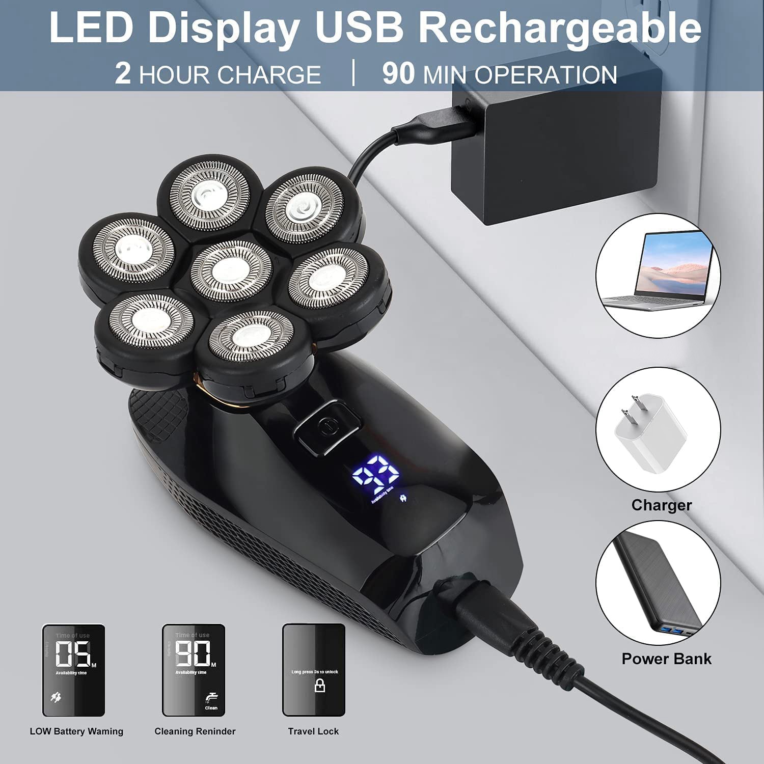 A60T Effortless 7D Electric Ra - Men'S Grooming Razor Kit 评论和价格