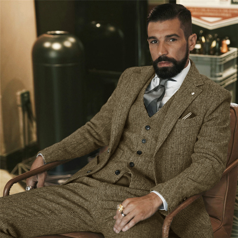 Gray Wool Tweed Winter Suit fo - Men'S Grooming Daily 评论和价格